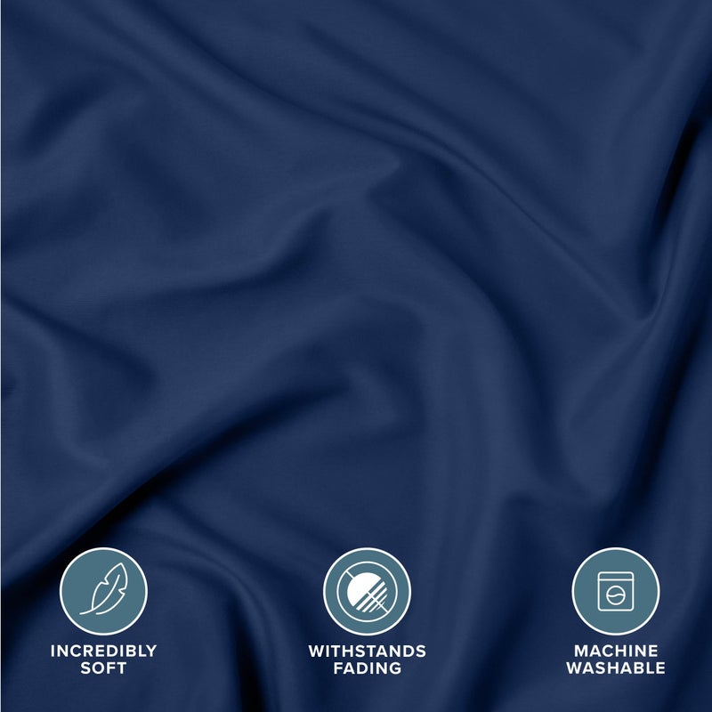 Bare Home King Pillow Sham Covers - Set of 2 - Premium 1800 Ultra-Soft Microfiber - Double Brushed - Stain & Fade Resistant - Bed Pillow Shams - Pillows Not Included (Set of 2, Dark Blue) - Image 3